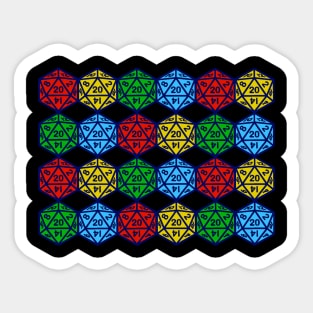 20 sided dice pattern Sticker